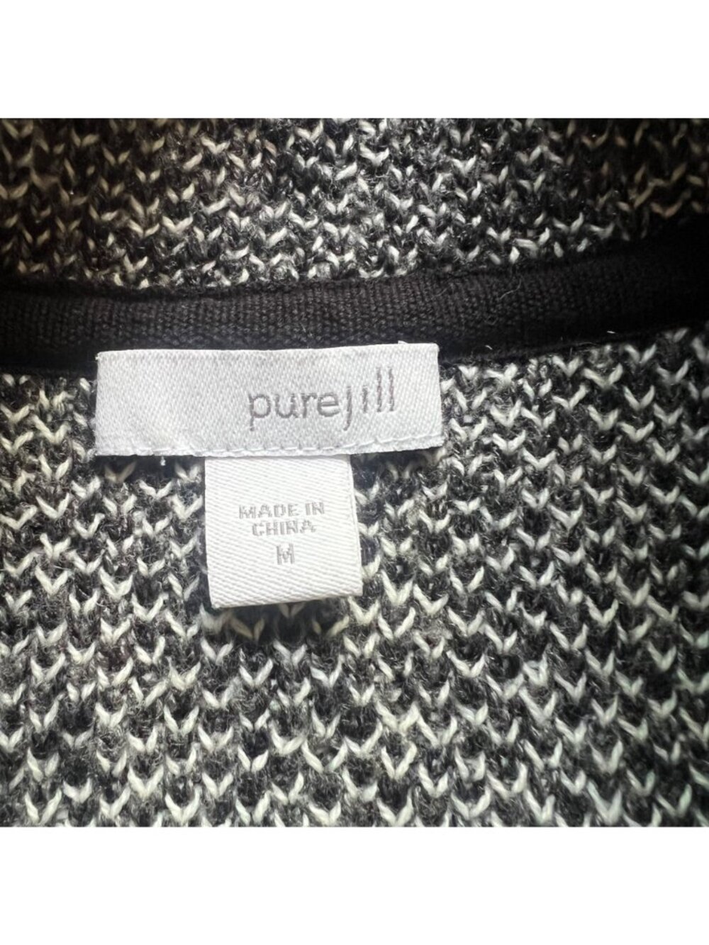J. Jill Pure Jill Size M Gray Black Gradient Ombre Knit Mock Neck Tunic Sweater - Picture 3 of 16